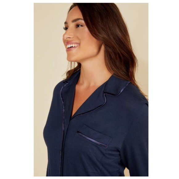 New! COSABELLA Navy Bella Pima Cotton & Modal Sleep Shirt Women's Size 1X - Picture 3 of 10